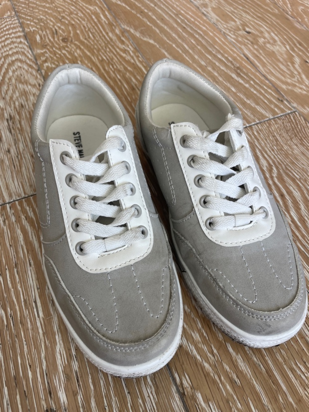 Steve Madden Light Gray Suede Lace-Up Sneakers